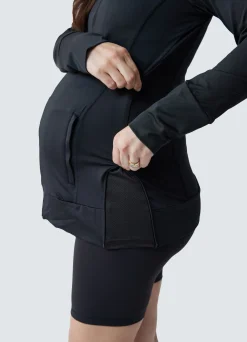 Active Maternity Side Zip Jacket Black
