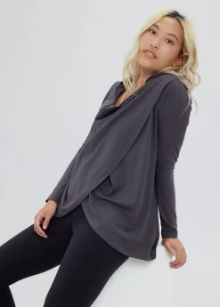 Active Wrap Maternity + Nursing Sweatshirt Gray