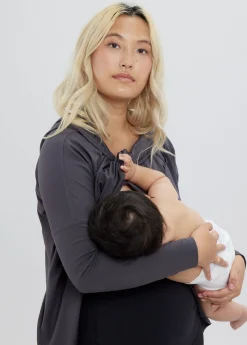 Active Wrap Maternity + Nursing Sweatshirt Gray