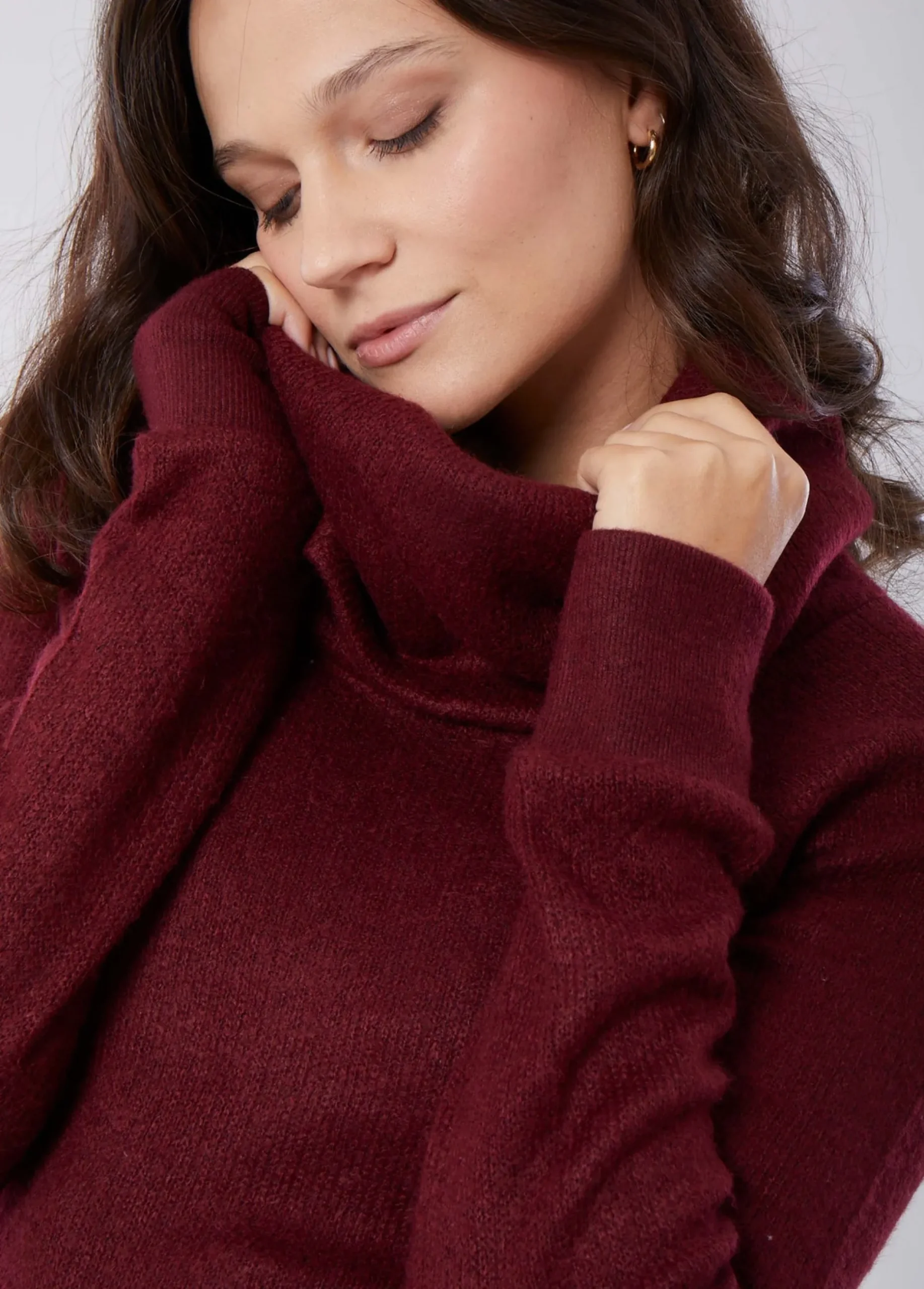 Cowl Neck Maternity Tunic Sweater