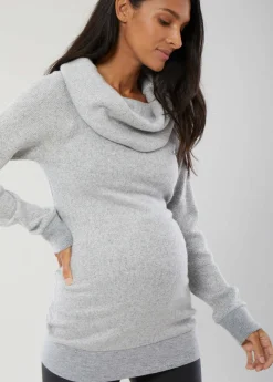 Cowl Neck Maternity Tunic Sweater