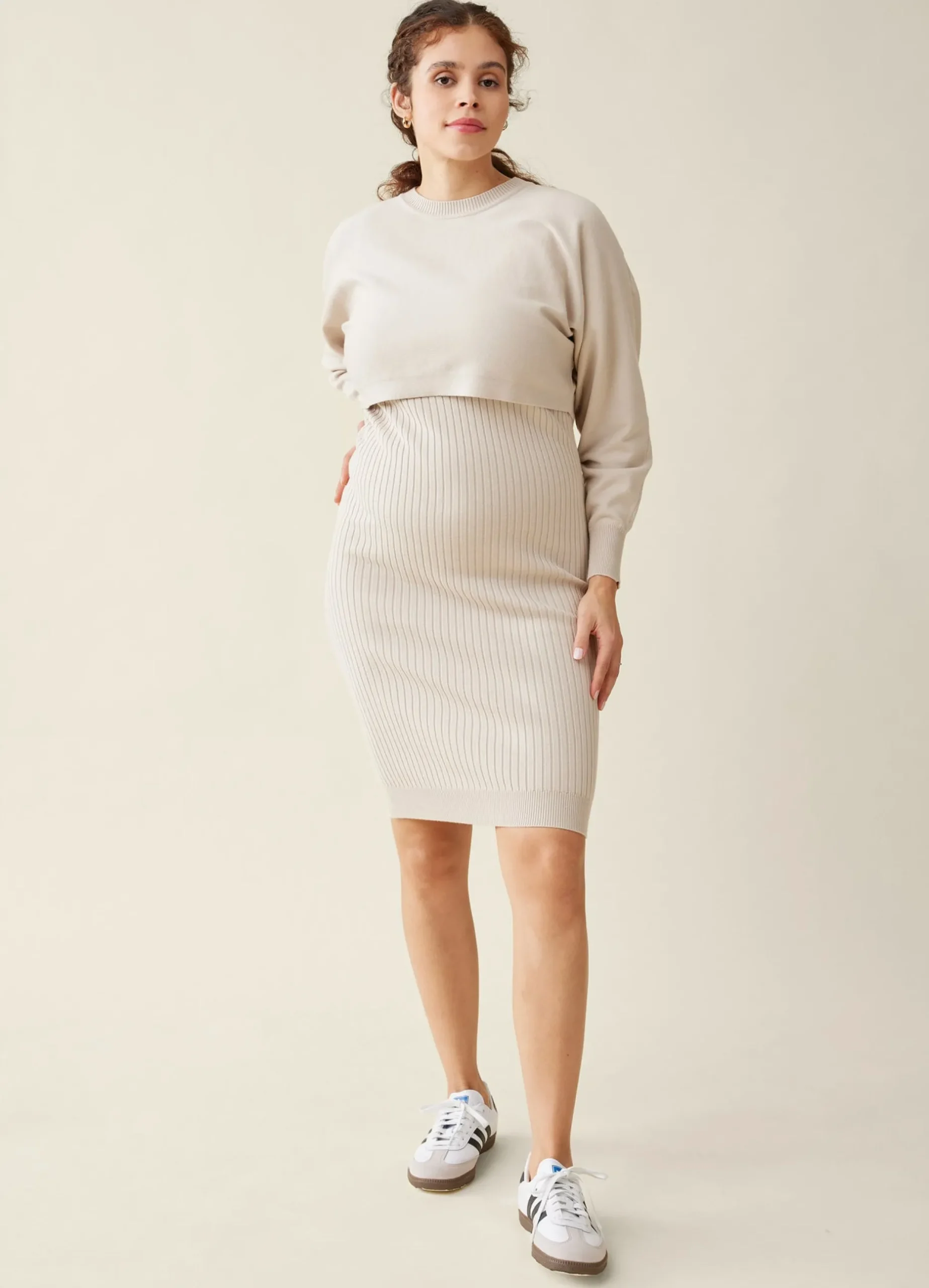 Cozy Dress + Sweater Maternity Set