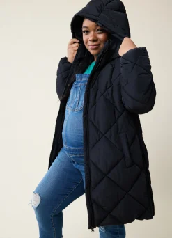 Grow With You Maternity Hooded Long Parka Jacket