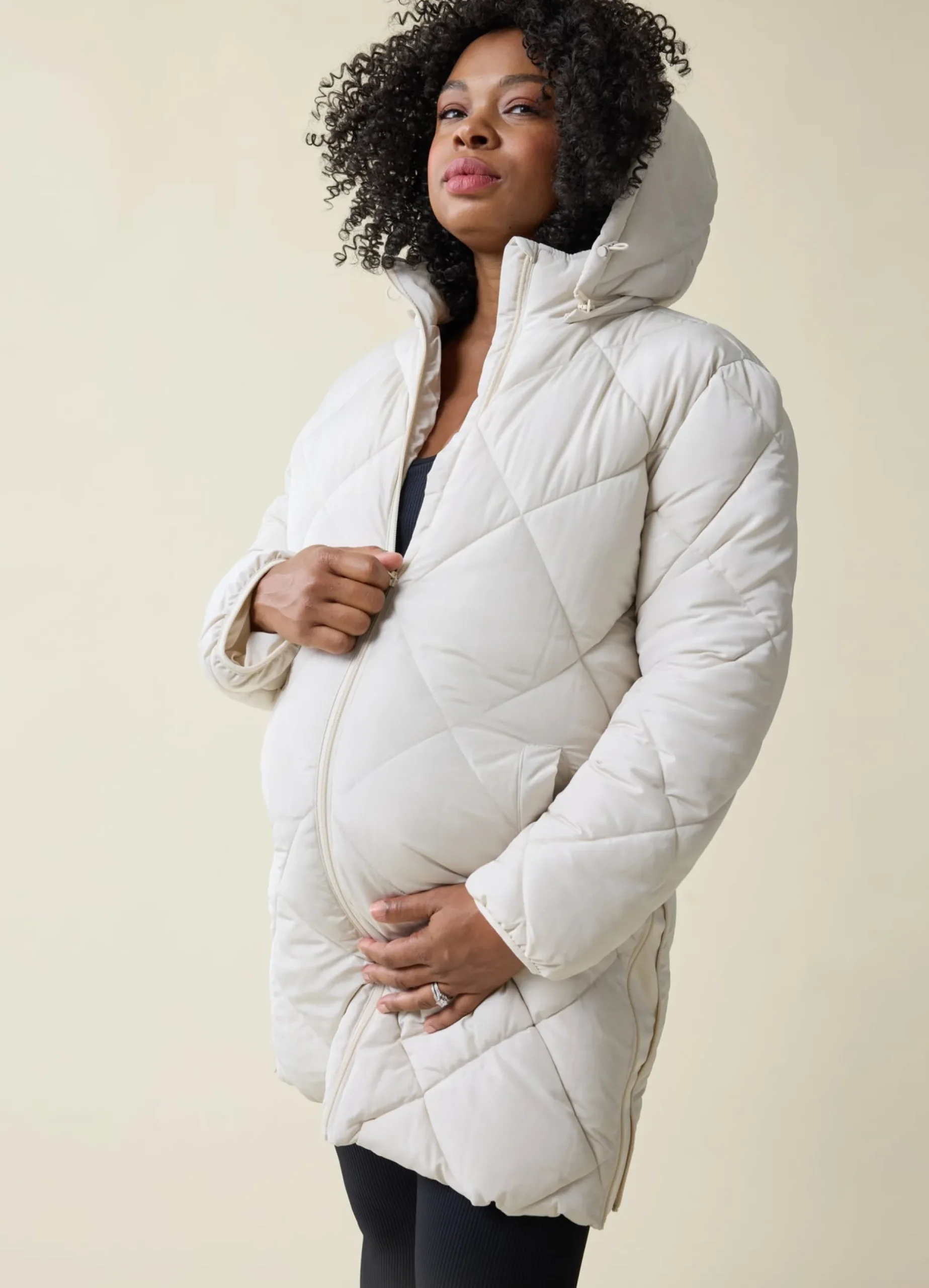 Grow With You Maternity Hooded Long Parka Jacket