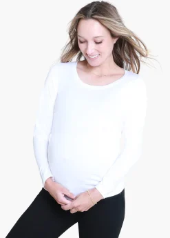 Long Sleeve Scoop Neck Maternity Tee