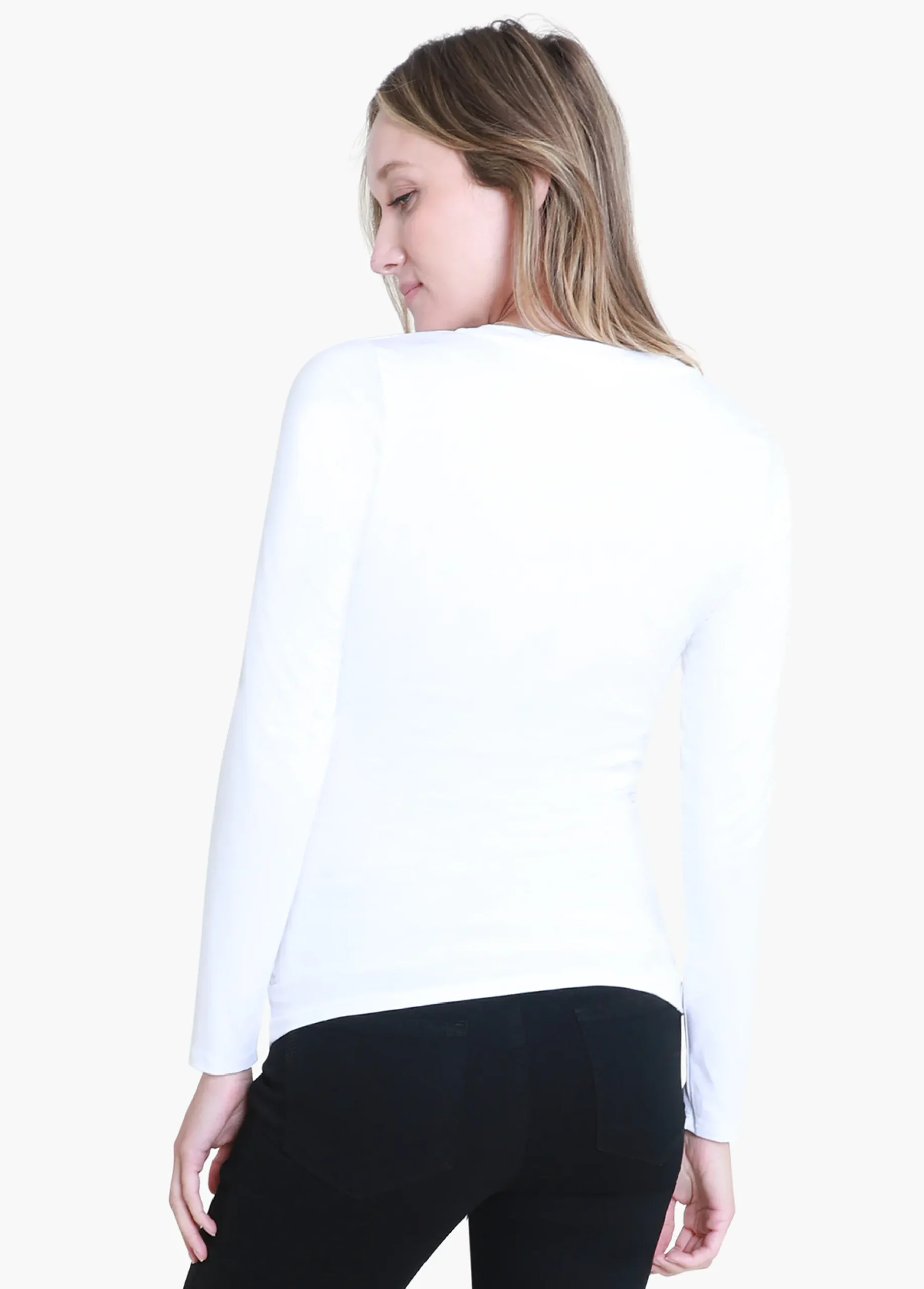 Long Sleeve Scoop Neck Maternity Tee