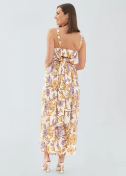 Maya Tie Back Linen Maternity Dress