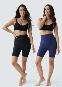 Postpartum Compression Bike Short 2 Pack Bundle Black Navy