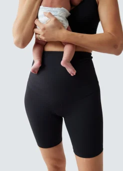Postpartum Compression Black Bike Short