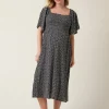 Ripe Emmy Shirred Maternity and Nursing Midi Dress