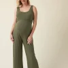 Ripe Maternity Bobby Rib Knit Olive Jumpsuit