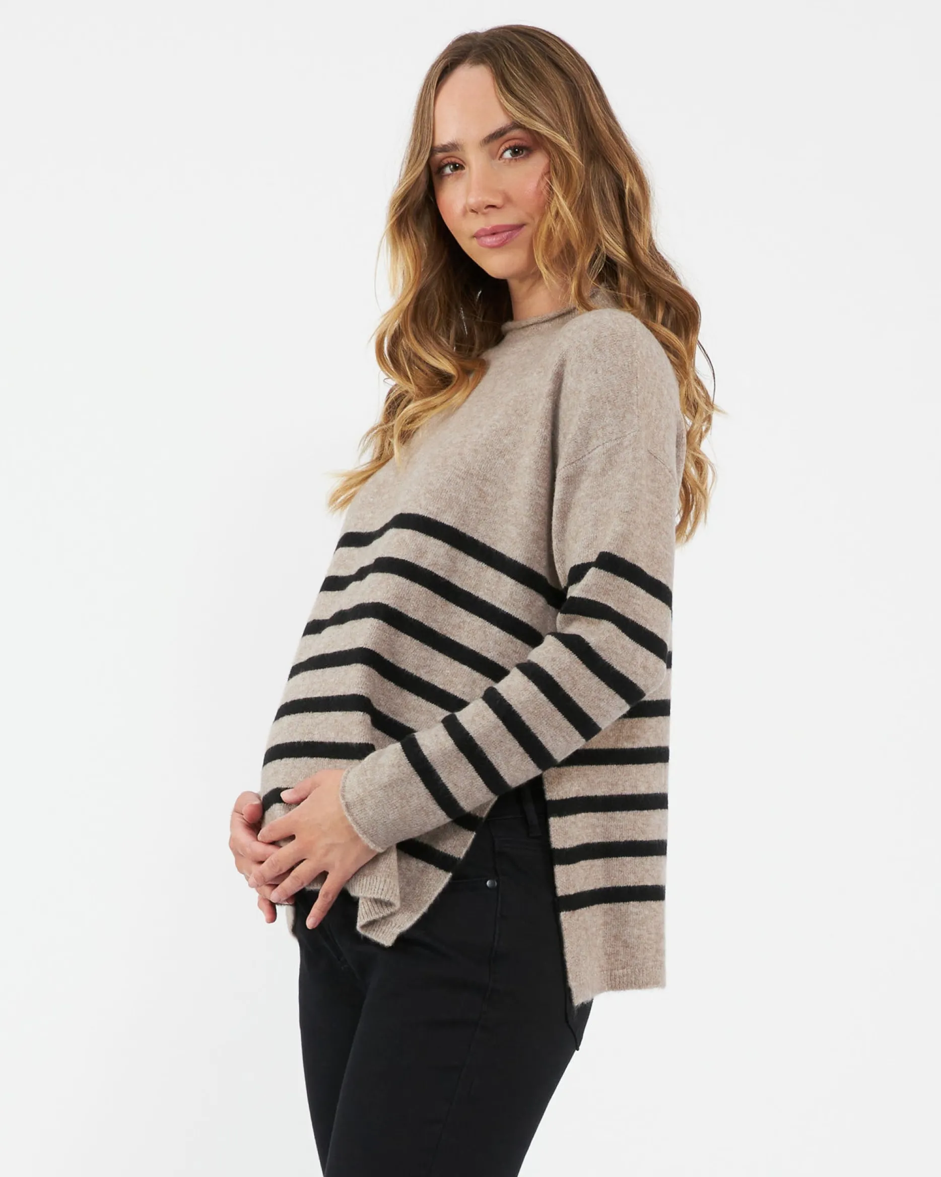 Ripe Maternity Gerrie Nursing + Maternity Knit Sweater Stripe