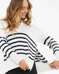 Ripe Maternity Hanna Nursing + Maternity Knit Sweater Stripe