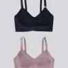 Seamless Nursing + Pumping Bra 2-Pack Bundle Black Mauve