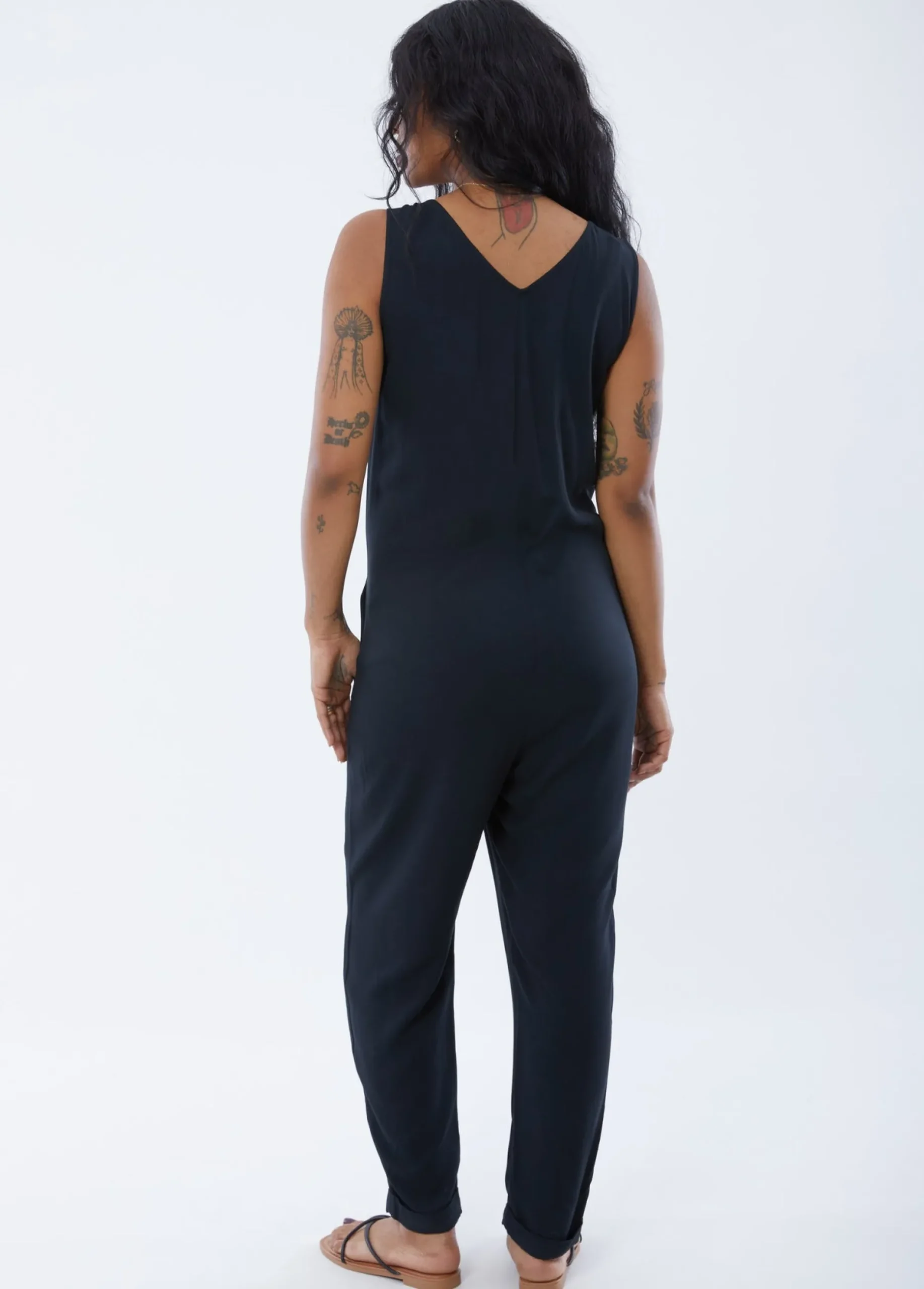 Sleeveless Zip Front Maternity Jumpsuit