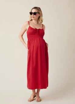 The Amalfi Maternity Midi Strappy Dress