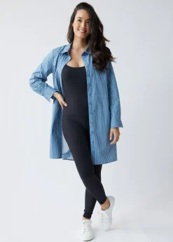 The Dad Maternity Poplin Shirt Dress