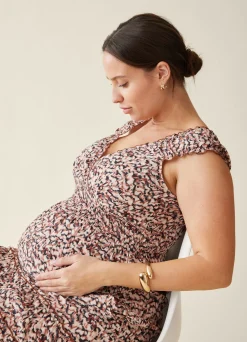 The Daydream Maternity Midi Cap Sleeve Dress