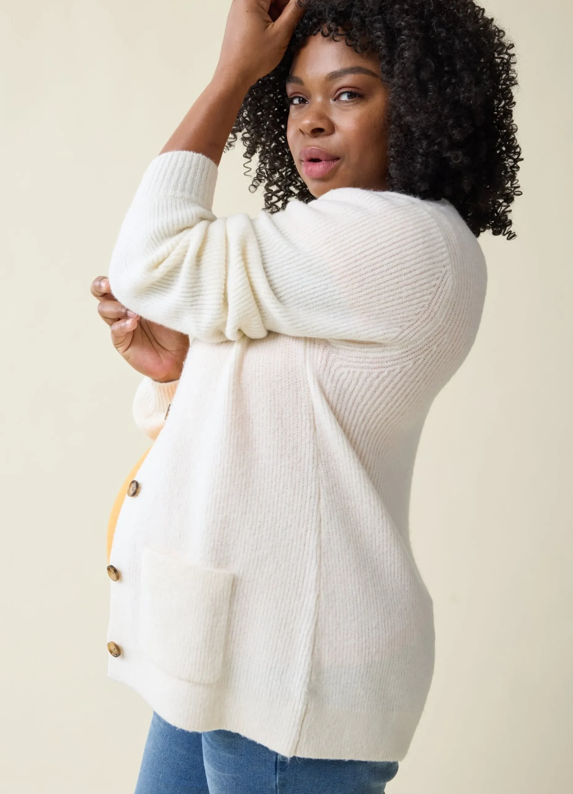 The Hug Maternity + Nursing Cardigan Cream