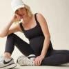 The Long Black Maternity Active Unitard Jumpsuit