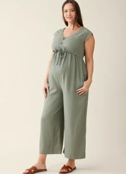 The Luxe Maternity Linen Jumpsuit