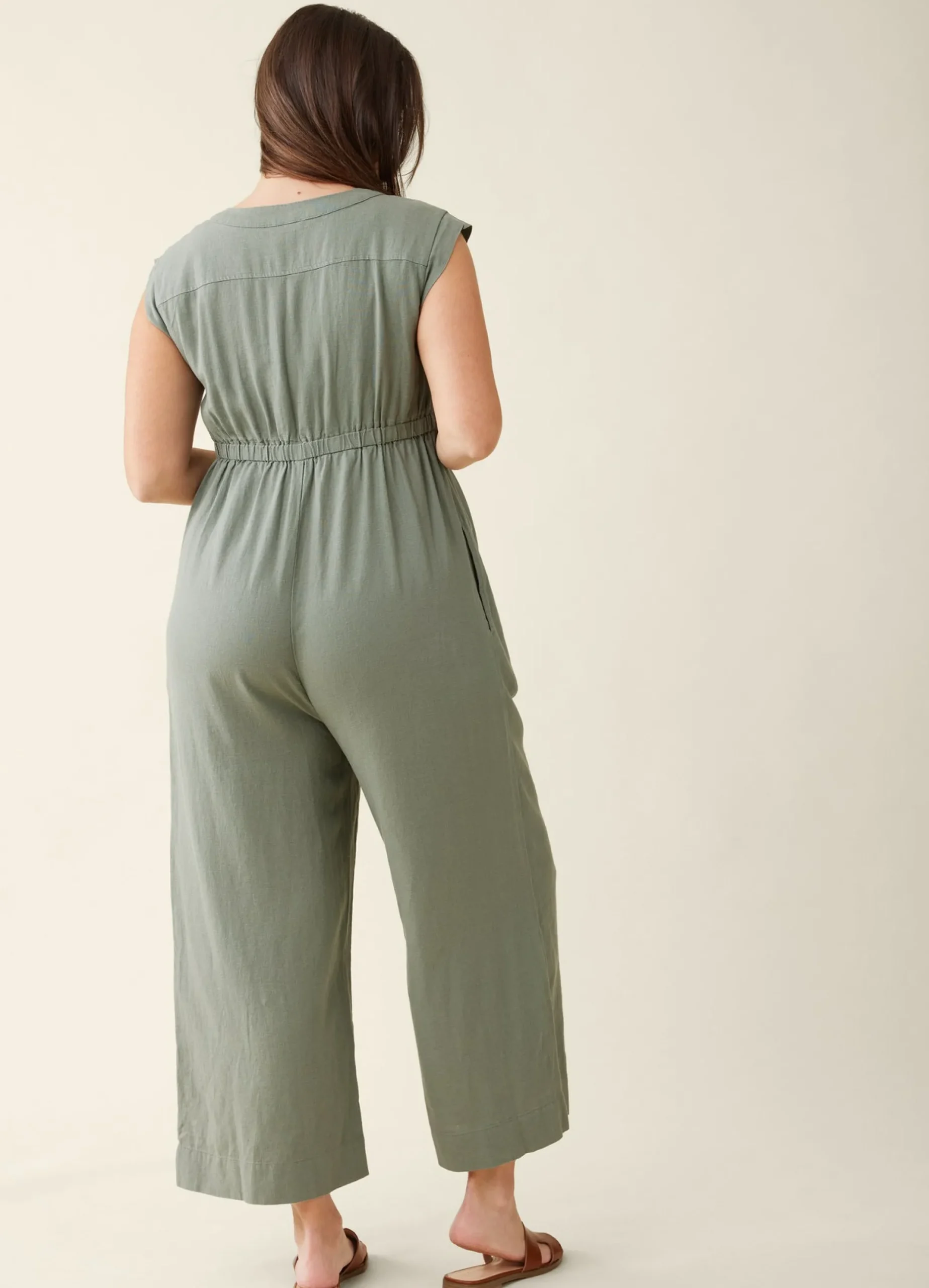 The Luxe Maternity Linen Jumpsuit