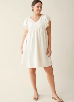 The Madeline Flutter Sleeve Maternity Dress