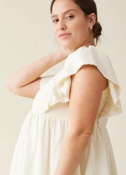 The Madeline Flutter Sleeve Maternity Dress