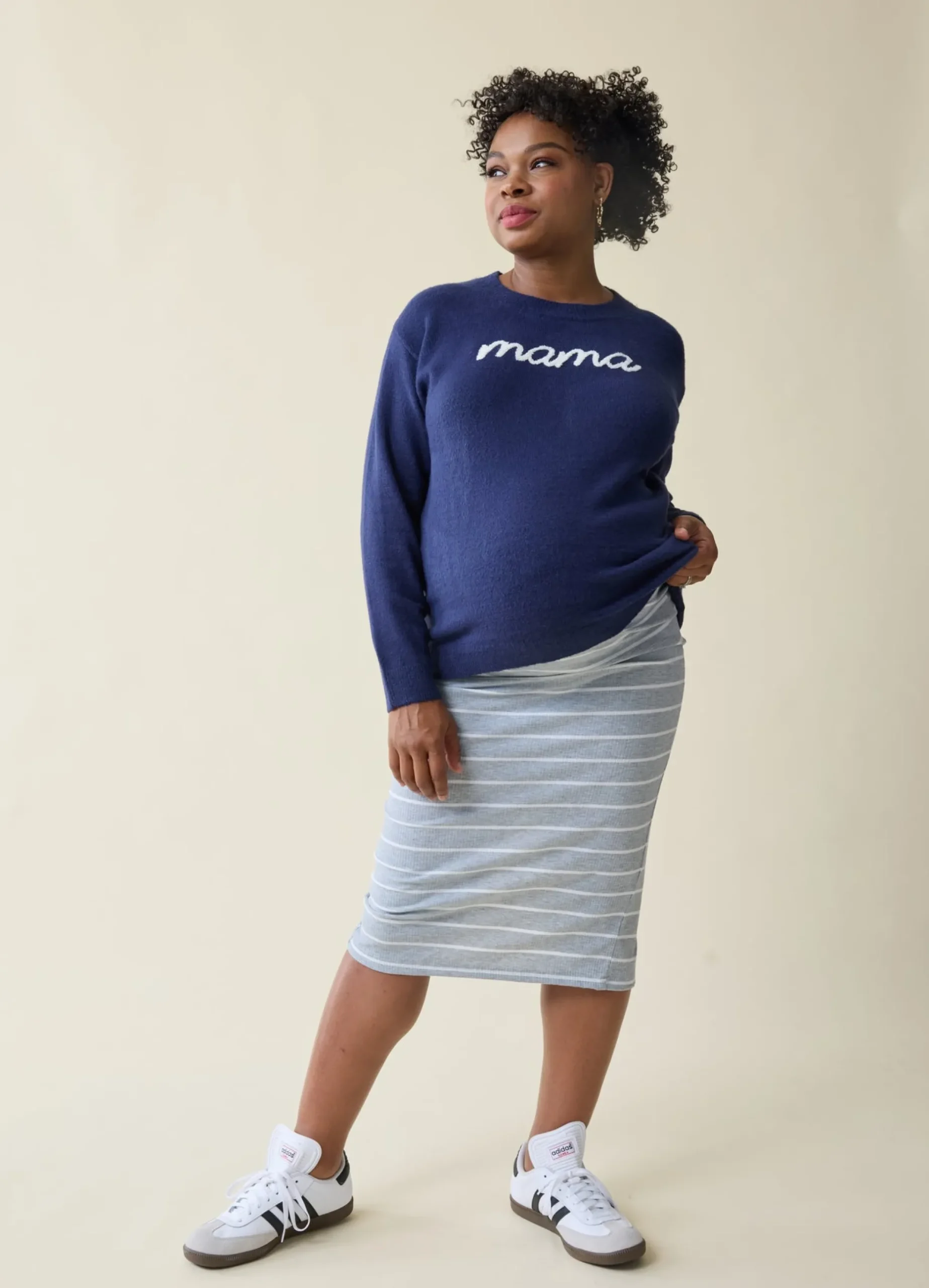 The Mama Maternity + Postpartum Sweater Navy