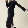 The Mix + Mingle  Black Maternity Sweater Midi Skirt
