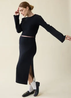 The Mix + Mingle  Black Maternity Sweater Midi Skirt