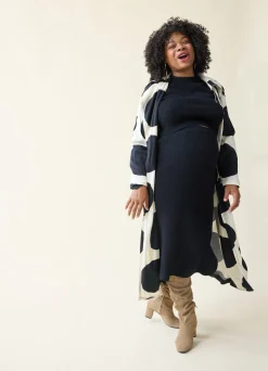 The Mix + Mingle  Black Maternity Sweater Midi Skirt