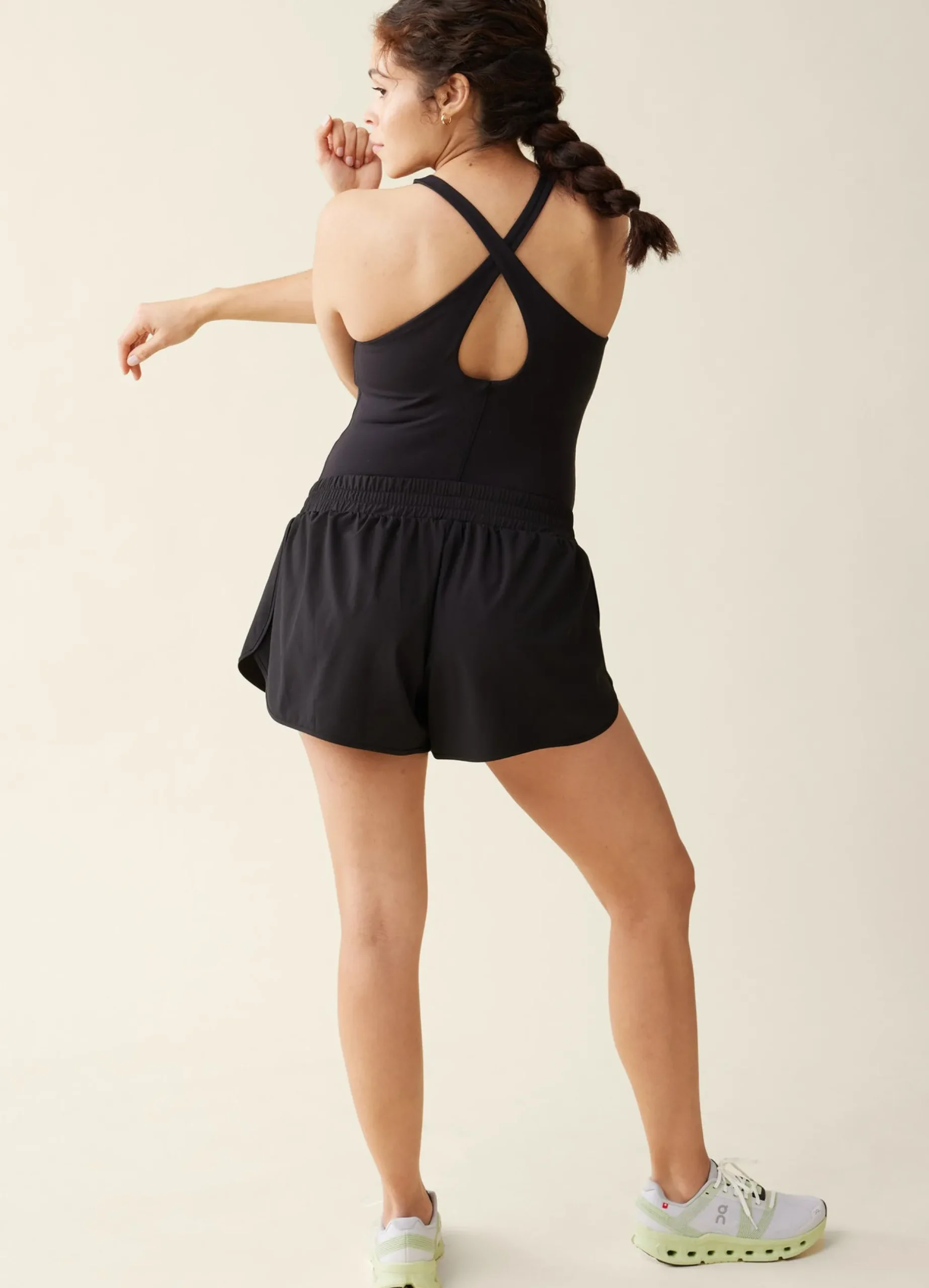 The Preggo Black Maternity Active Runsie Jumpsuit
