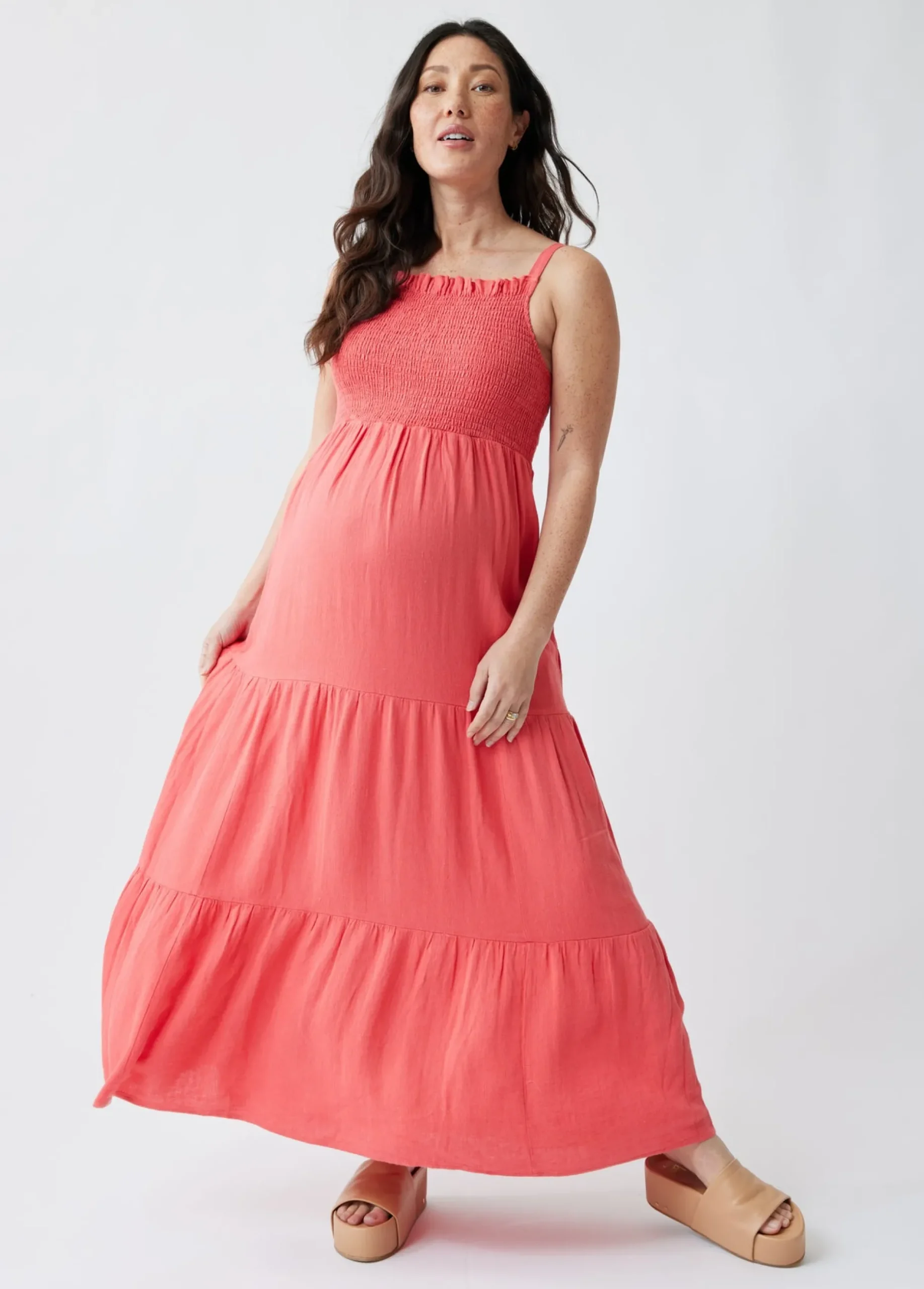 The Smocked Maternity Maxi Dress