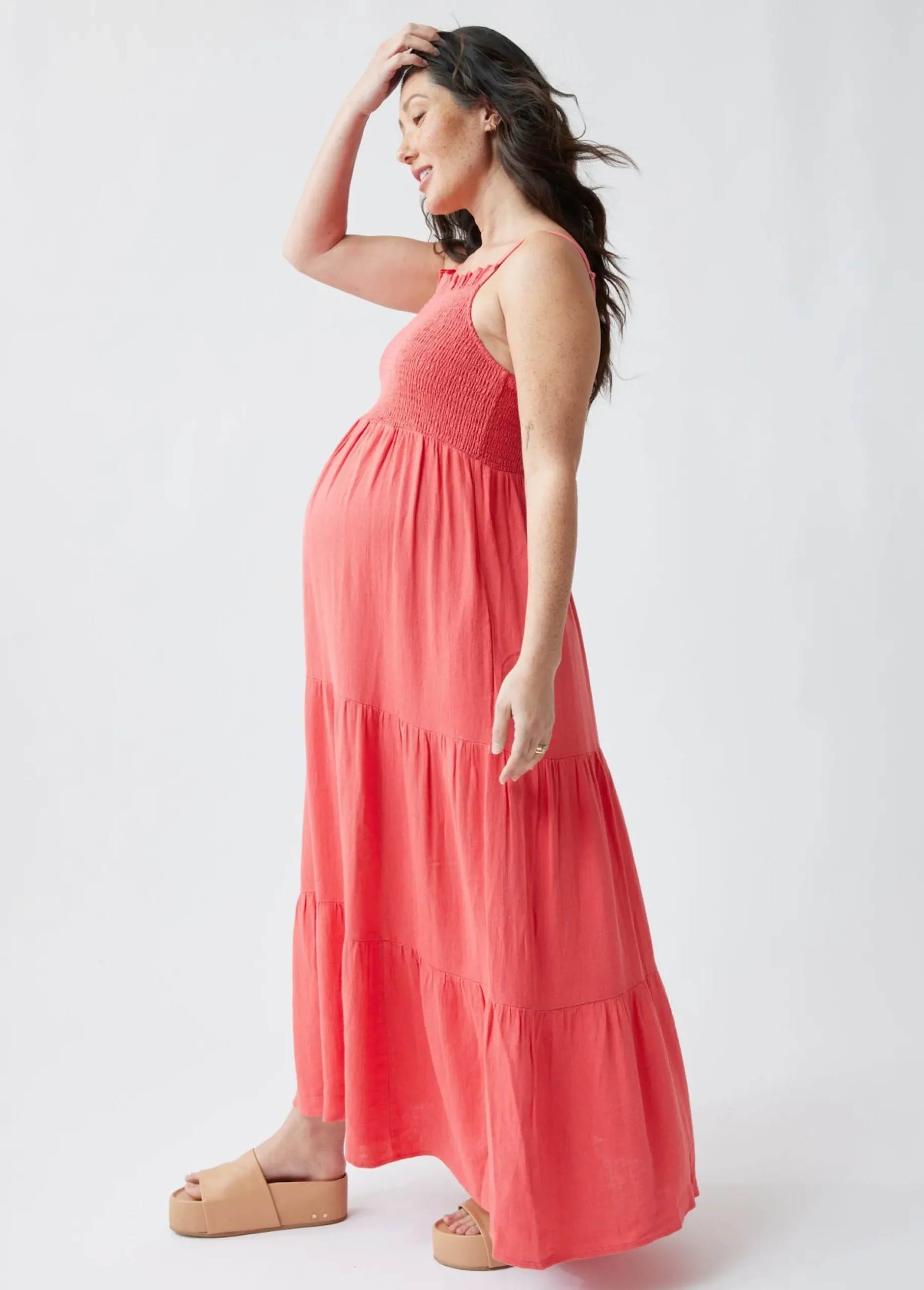 The Smocked Maternity Maxi Dress