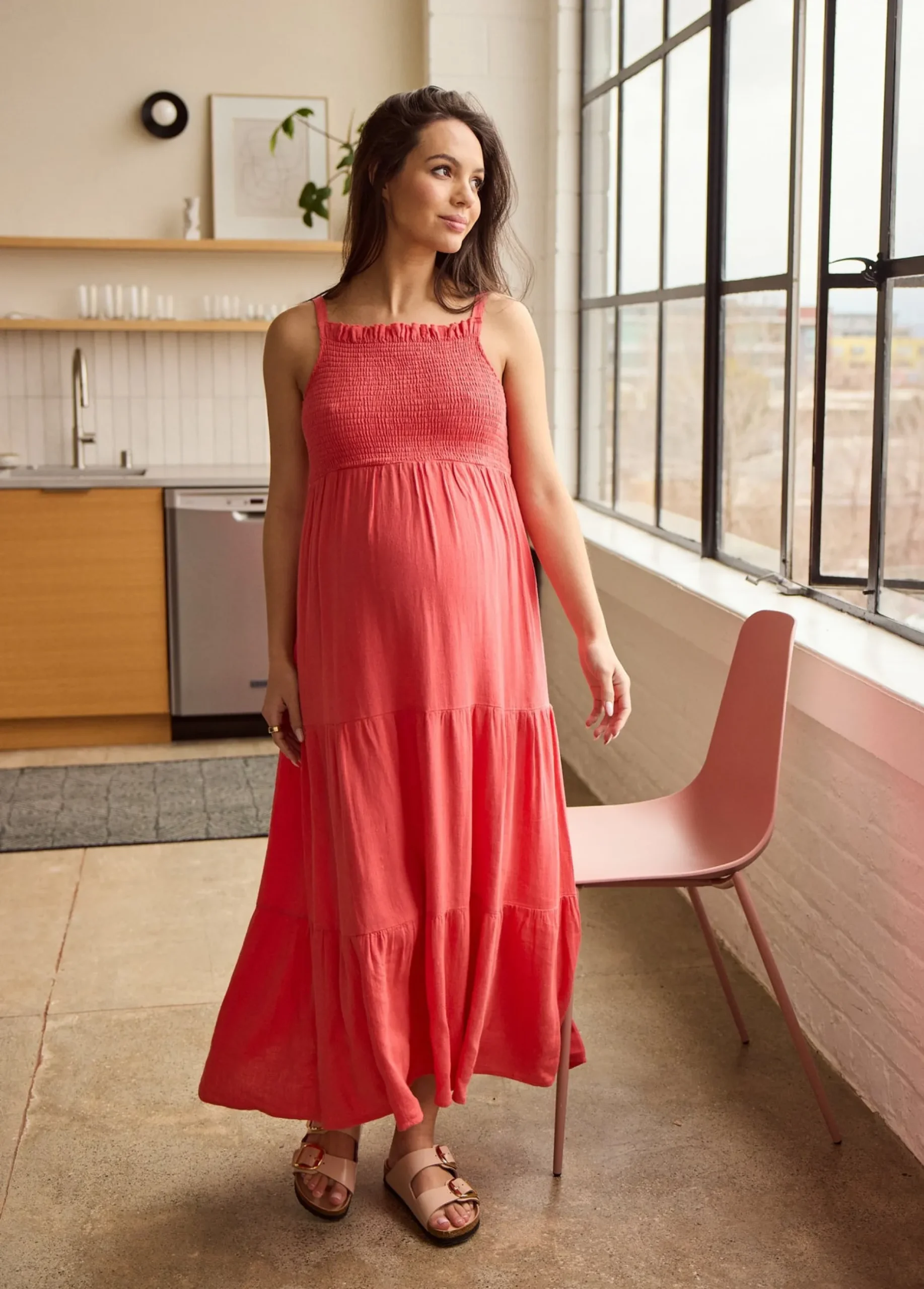 The Smocked Maternity Maxi Dress