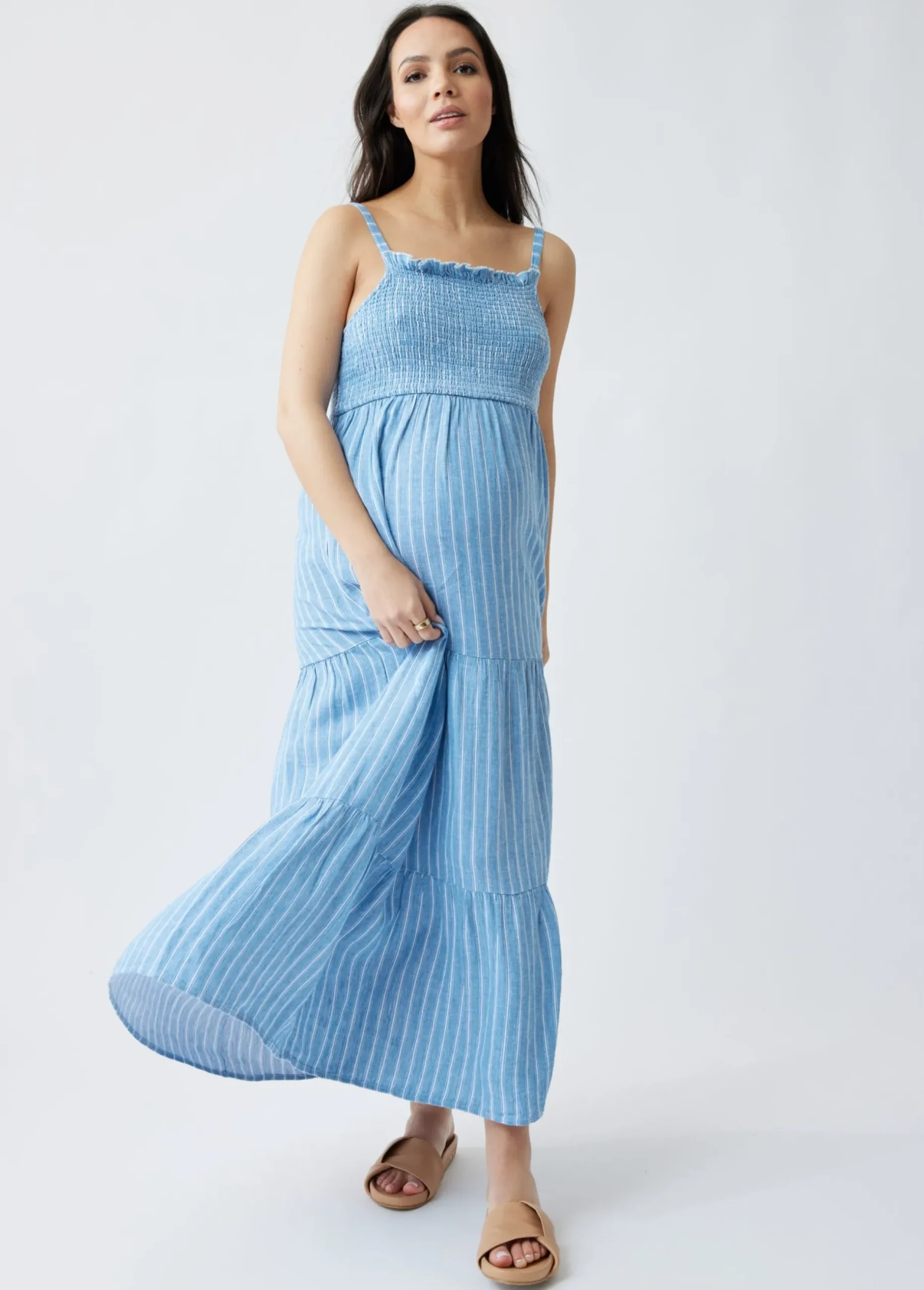 The Smocked Maternity Maxi Dress