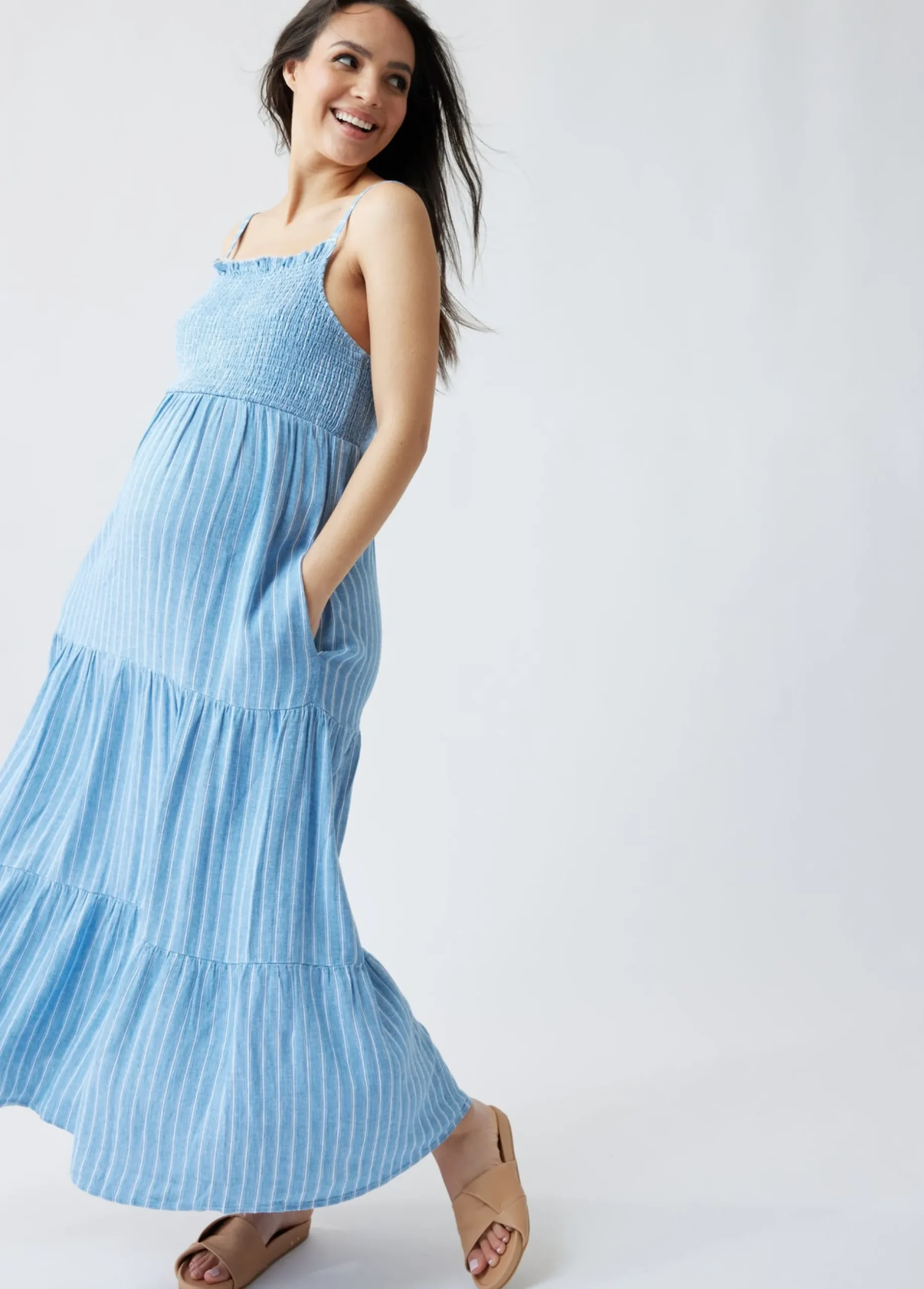 The Smocked Maternity Maxi Dress