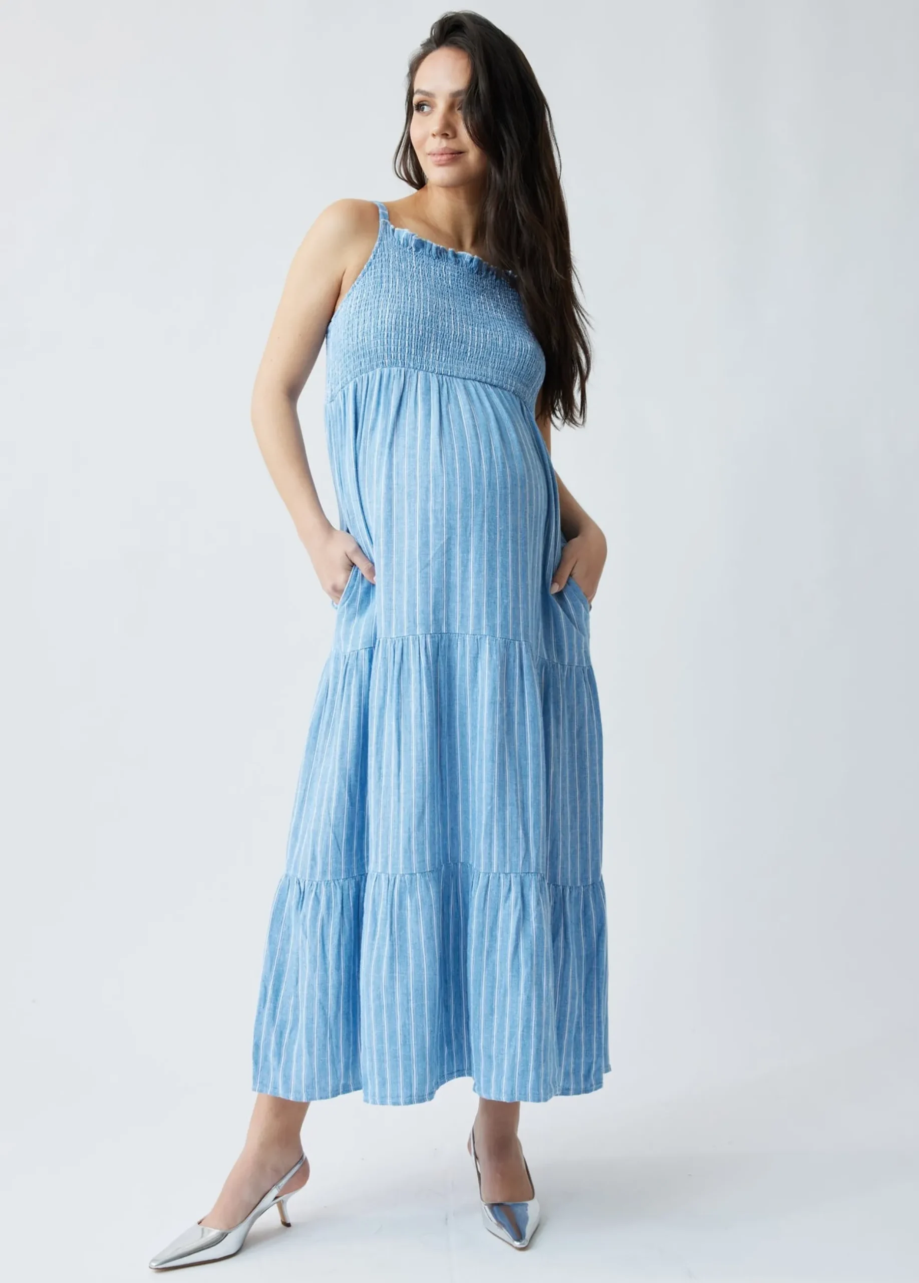 The Smocked Maternity Maxi Dress