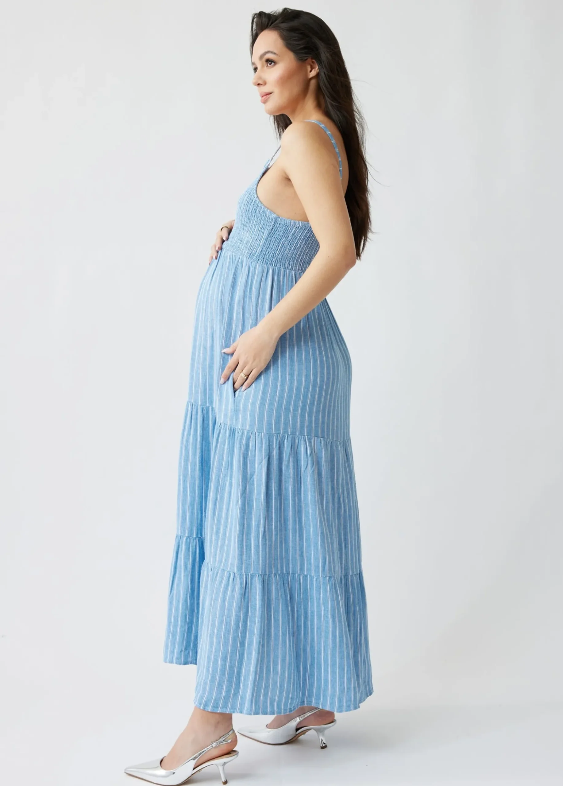 The Smocked Maternity Maxi Dress