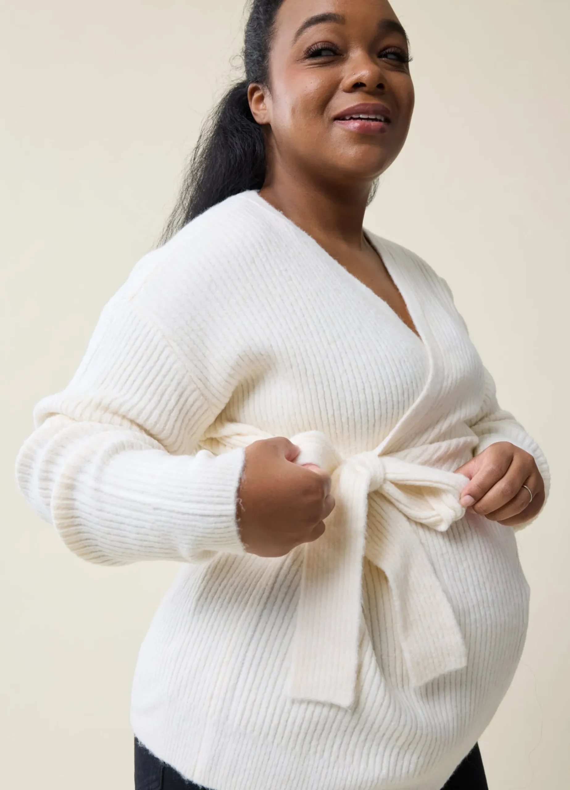 The Stay Connected Maternity + Nursing Sweater Cream