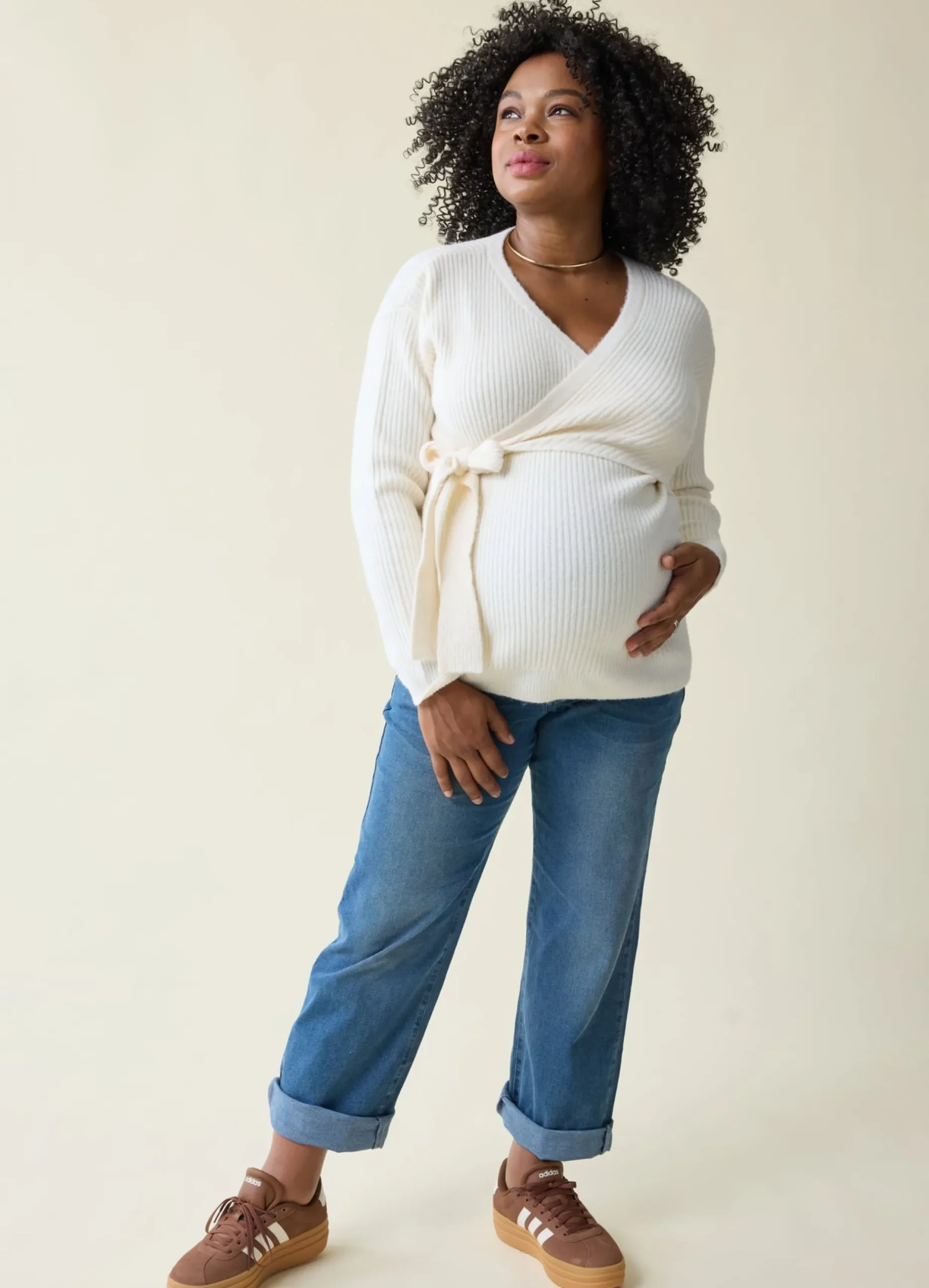 The Stay Connected Maternity + Nursing Sweater Cream