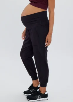 The Ultimate Fold Down Maternity Black Jogger