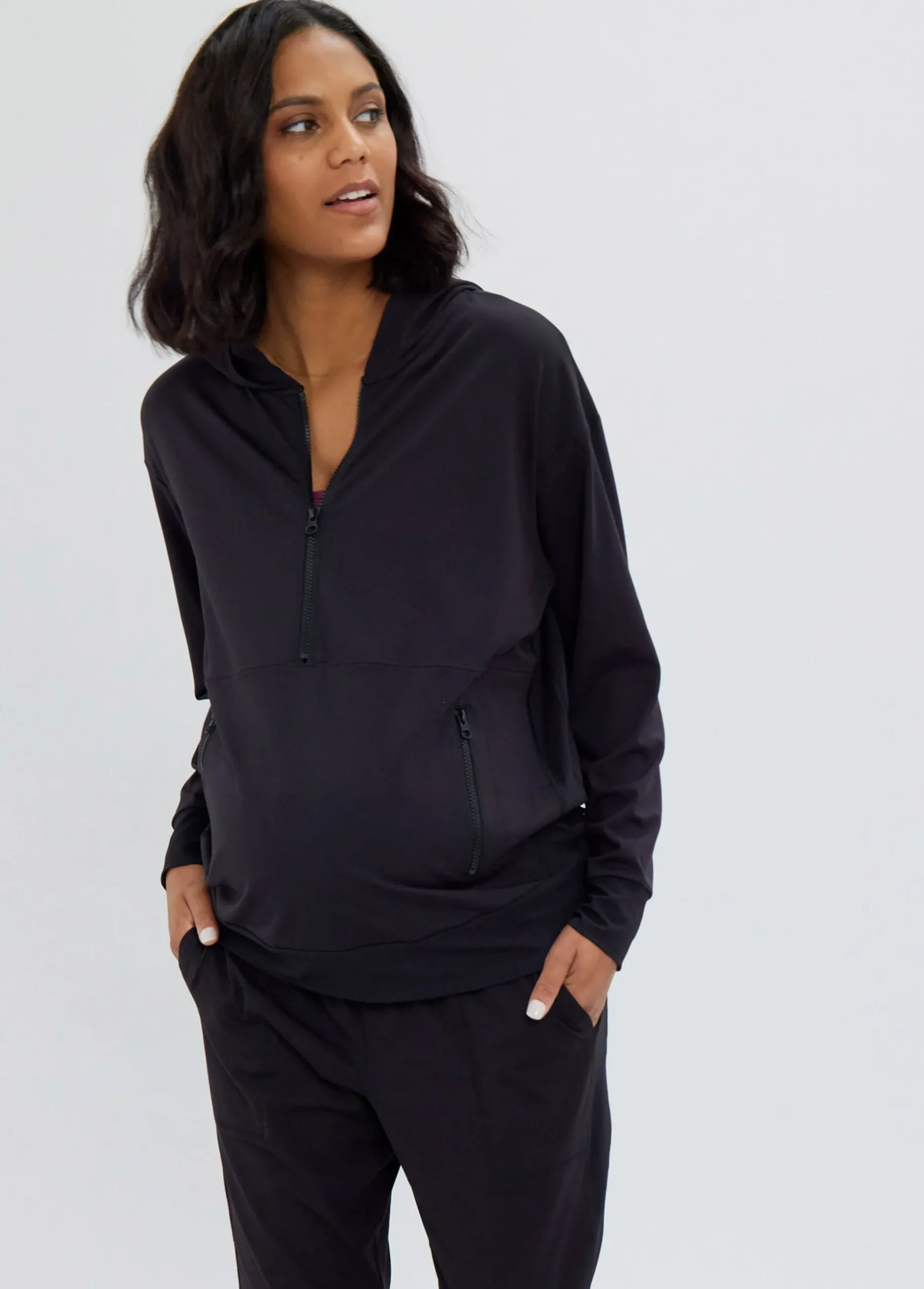 The Ultimate Maternity and Nursing Pullover Black