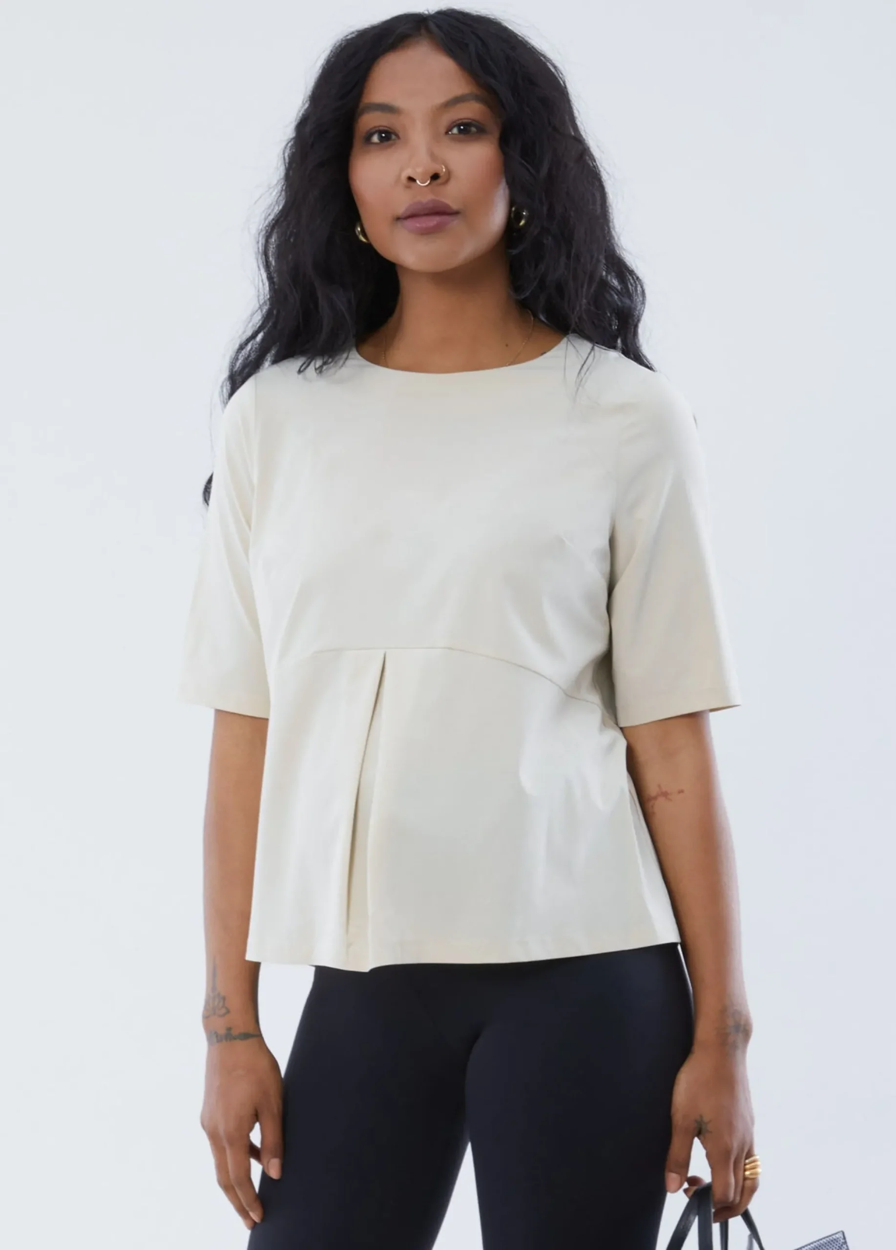 Zipper Back Maternity Top